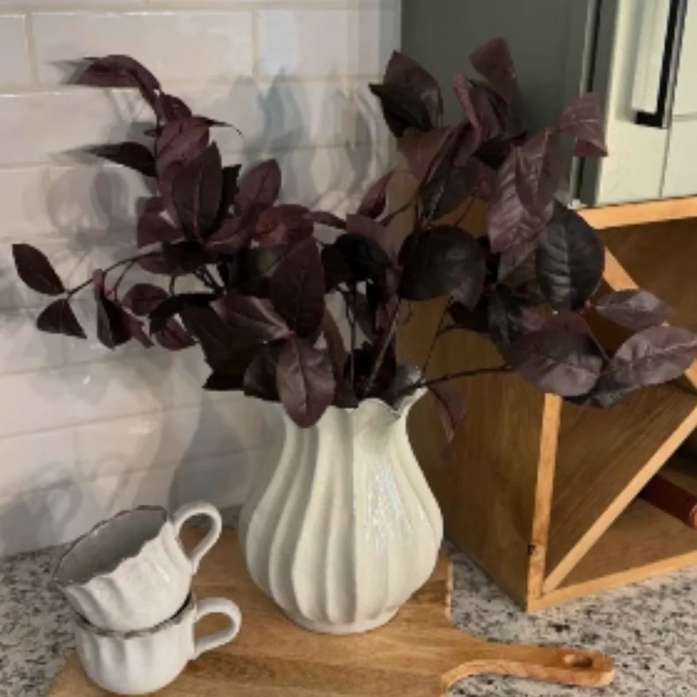 NWT (Set of 3) Artificial Black Plum Leaf Stem 25” - Hearth & Hand with Magnolia